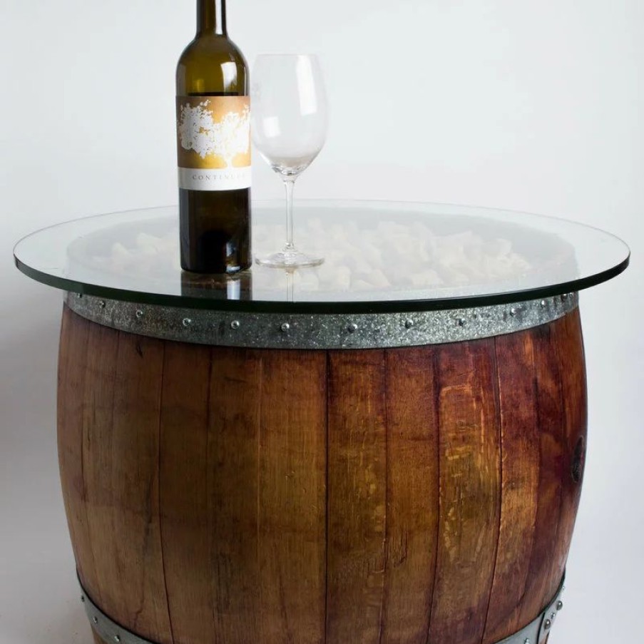 Coffee & Accent Tables * | Alpine Wine Design Cork And Barrel Coffee Table