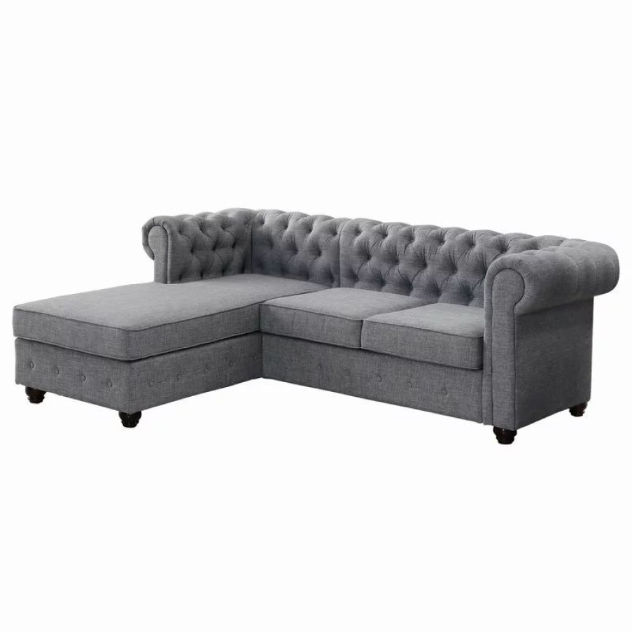 Sofas & Sectionals * | Fully Wind Co., Ltd. Gracia Sectional Sofa, Gray