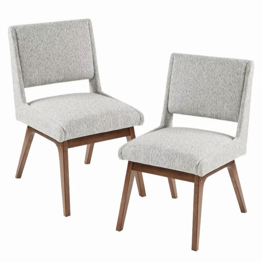 Chairs * | Olliix The Sevan Dining Chair, Light Gray, Polyester, Set Of 2