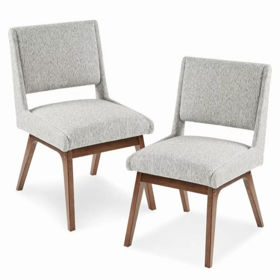 Chairs * | Olliix The Sevan Dining Chair, Light Gray, Polyester, Set Of 2