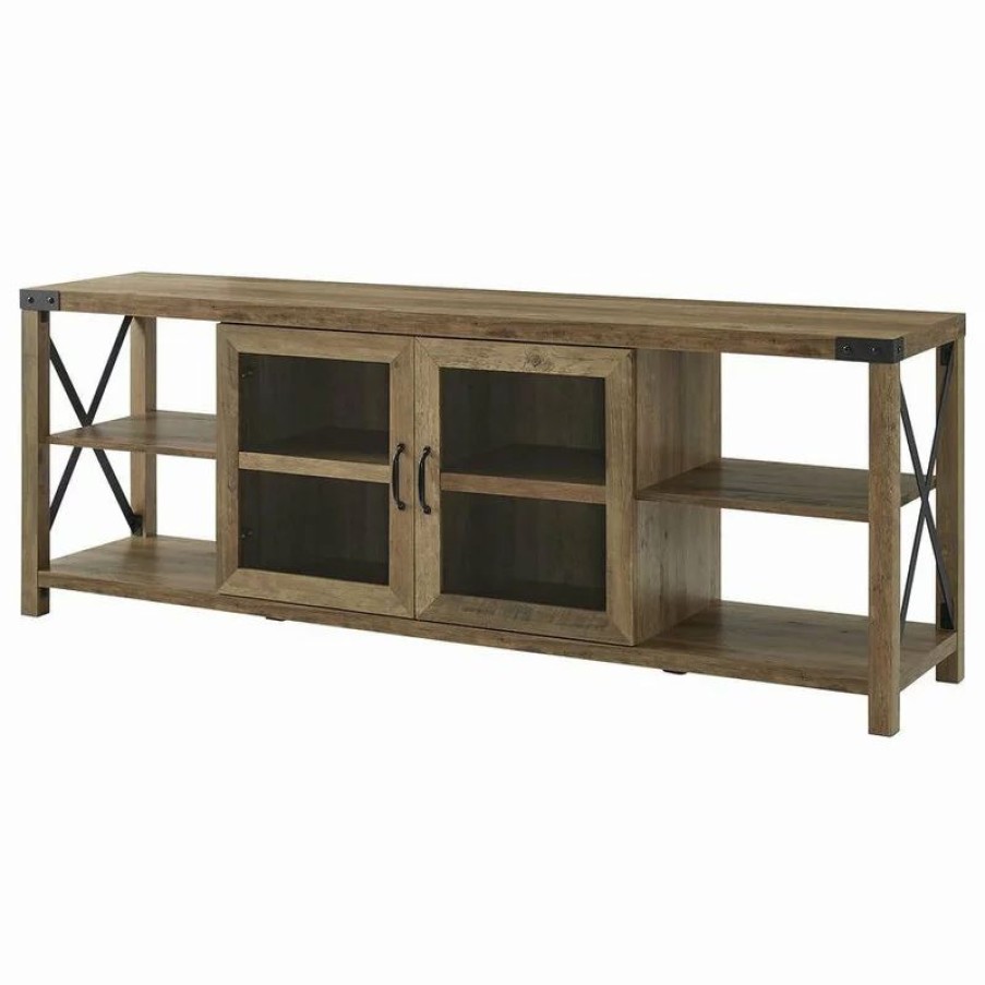 Sofas & Sectionals * | Walker Edison 70 Farmhouse Metal X Tv Stand Reclaimed Barnwood