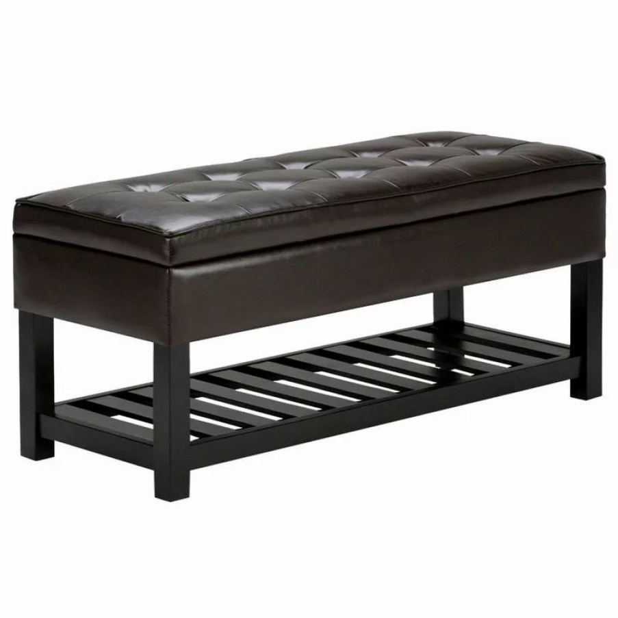 Footstools & Ottomans * | Simpli Home Ltd. Cosmopolitan Storage Ottoman Bench With Open Bottom