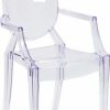 Chairs * | Flash Furniture 19 Plastic Ghost Dining Arm Chair In Transparent Crystal Clear