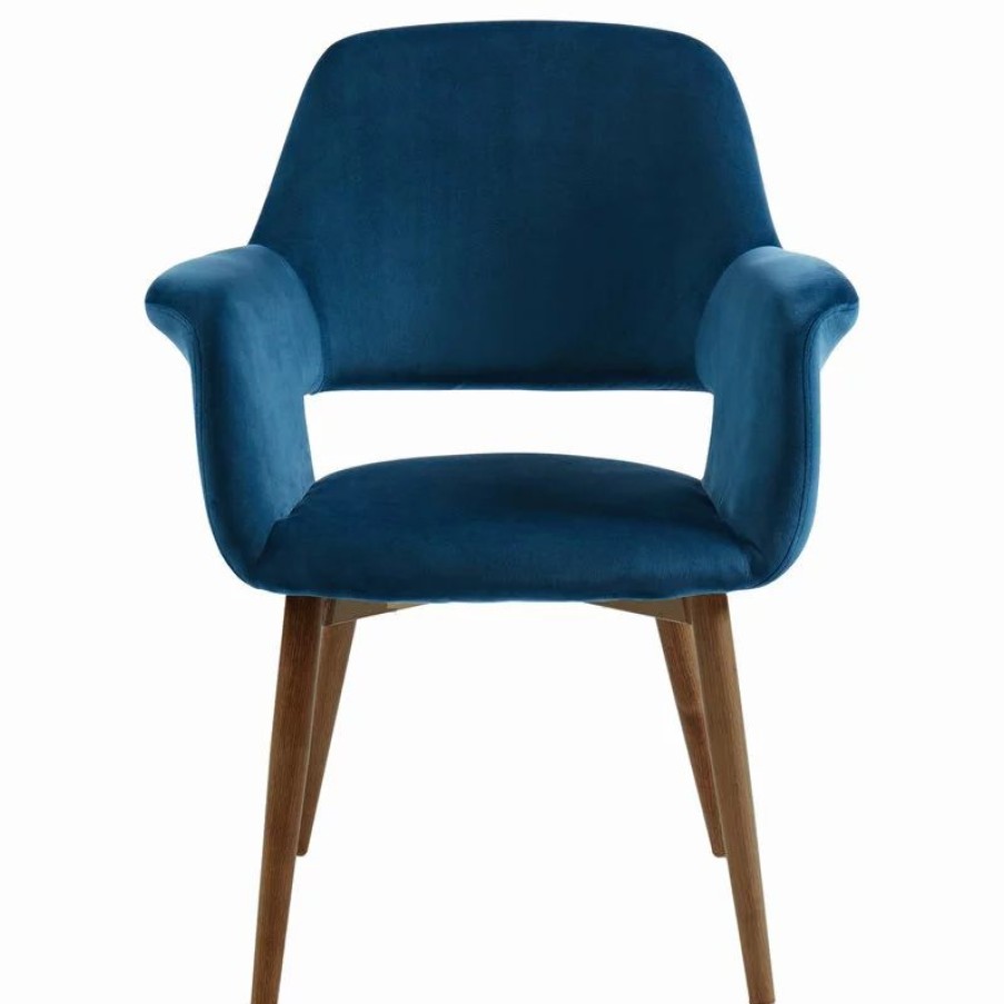 Chairs * | Whi Velvet Upholstered Accent Chair, Blue