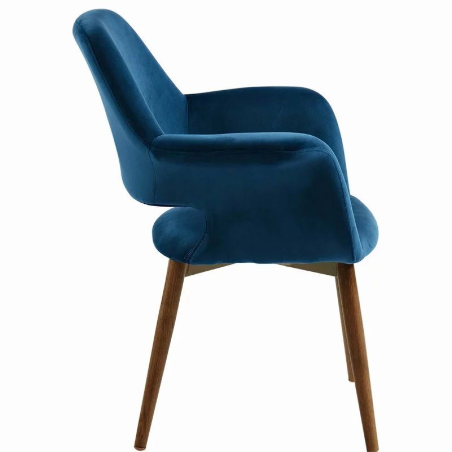 Chairs * | Whi Velvet Upholstered Accent Chair, Blue