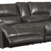 Sofas & Sectionals * | Ashley Furniture Industries Ashley Furniture Mccaskill Leather Power Reclining Loveseat In Gray