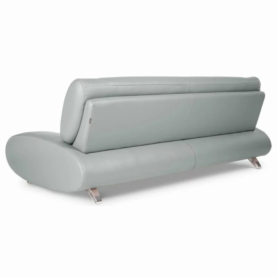 Sofas & Sectionals * | Zuri Furniture Modern Aspen Light Grey Microfiber Leather Sofa