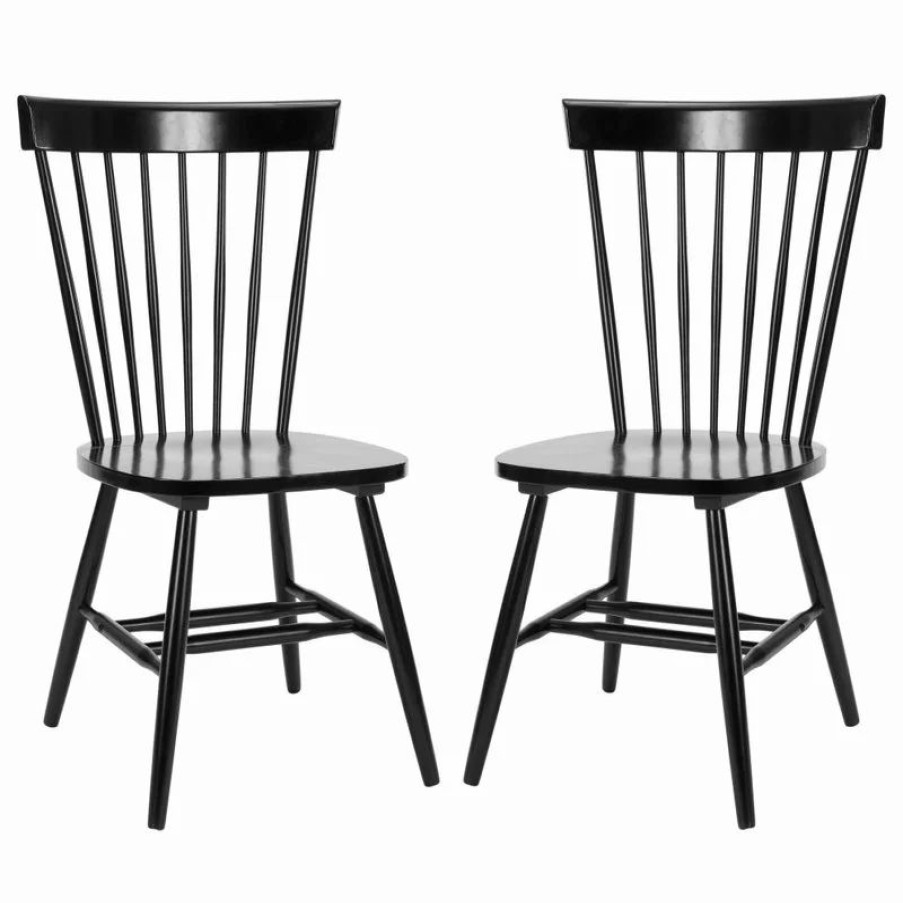 Chairs * | Safavieh Parker Spindle Dining Chairs, Set Of 2, Black