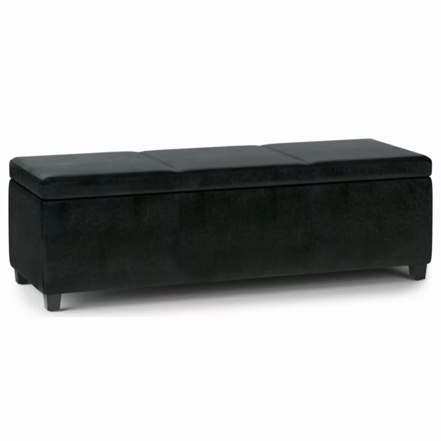 Footstools & Ottomans * | Simpli Home Ltd. Avalon Extra Large Storage Ottoman Bench