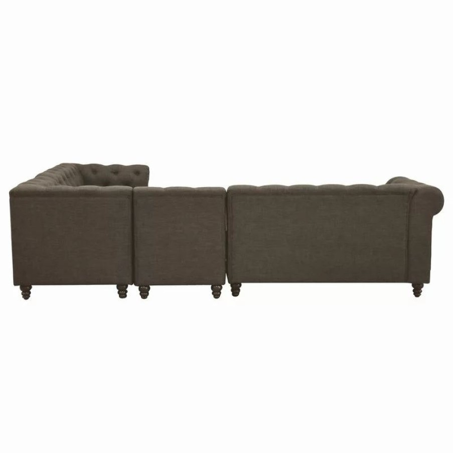 Sofas & Sectionals * | Acme Furniture Aurelia Ii Sectional Sofa, Charcoal Linen