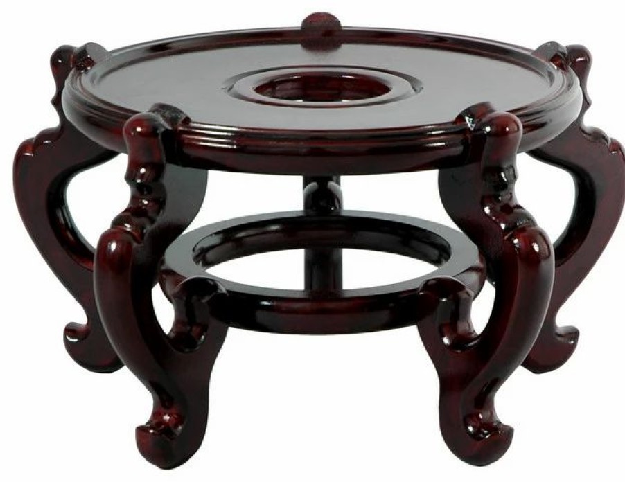 Coffee & Accent Tables * | Oriental Furniture Rosewood Fishbowl Stand, Size 14.5 Base Diameter