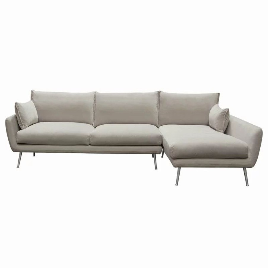 Sofas & Sectionals * | Diamond Sofa Vantage Rf 2Pc Sectional In Light Flax Fabric Vantagerf2Pcsectfl