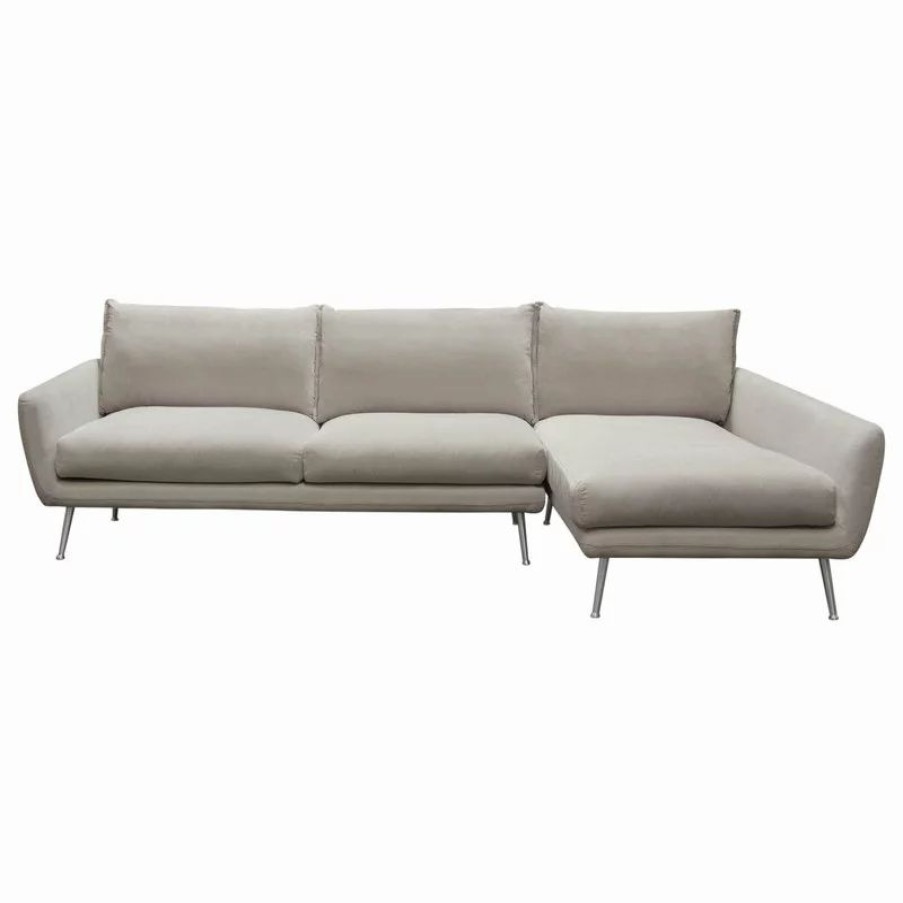 Sofas & Sectionals * | Diamond Sofa Vantage Rf 2Pc Sectional In Light Flax Fabric Vantagerf2Pcsectfl