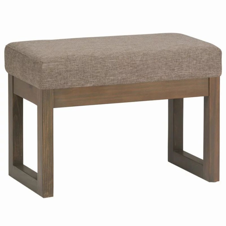 Footstools & Ottomans * | Simpli Home Ltd. Milltown Footstool Small Ottoman Bench