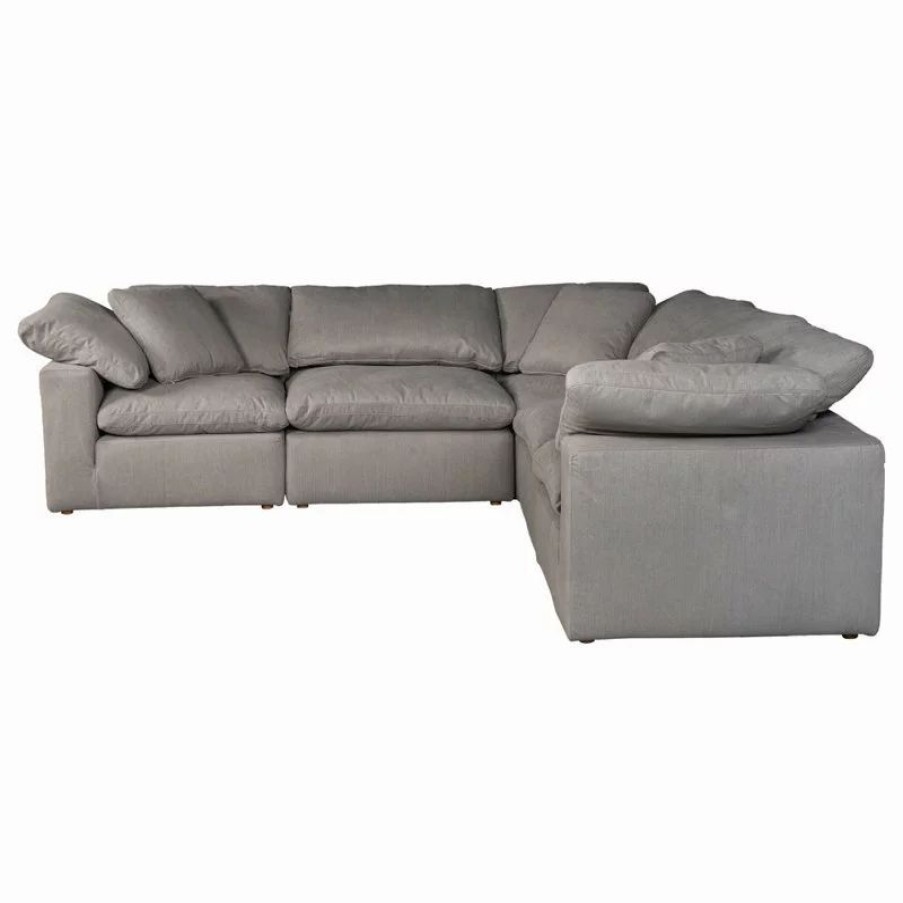 Sofas & Sectionals * | Moe'S Home Collection 133.5 Inch Classic L Modular Sectional Livesmart Grey Scandinavian