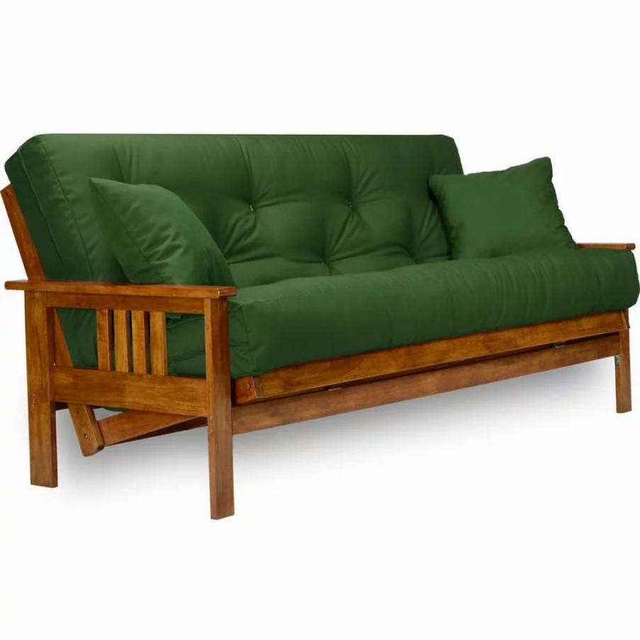 Sofas & Sectionals * | Nirvana Stanford Futon Set, Frame, 8 Mattress, Hunter Green, Full