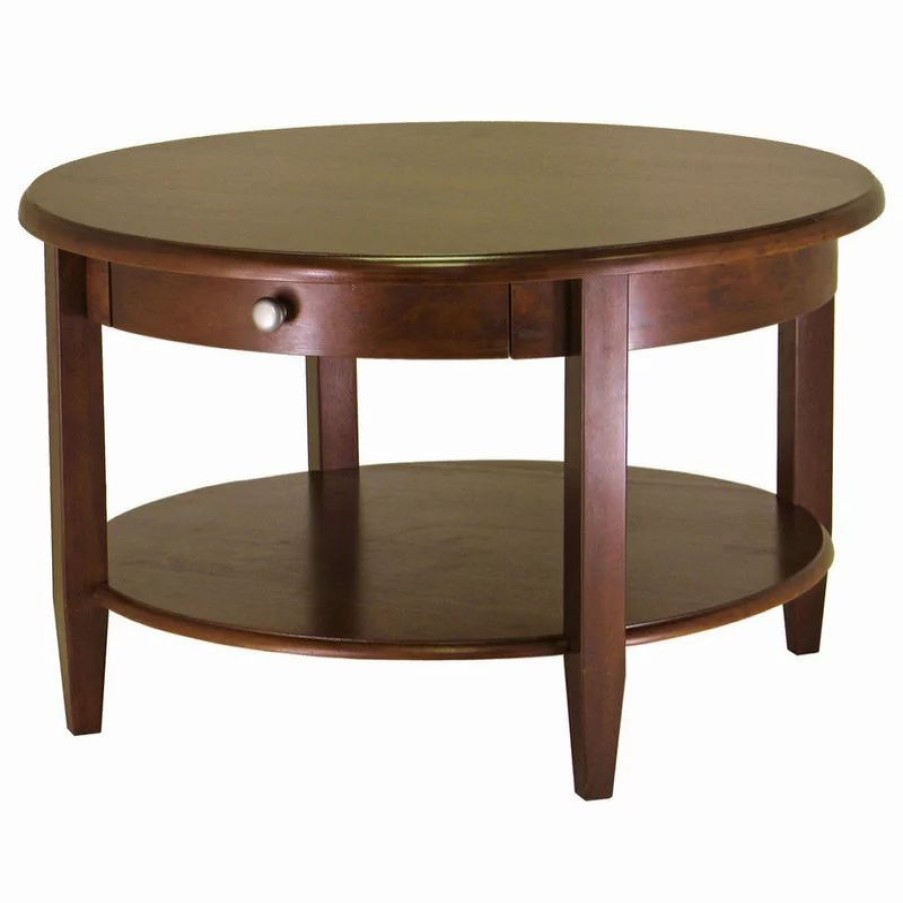 Coffee & Accent Tables * | Winsome Wood Transitional Antique Walnut Composite Wood Coffee Table 94231