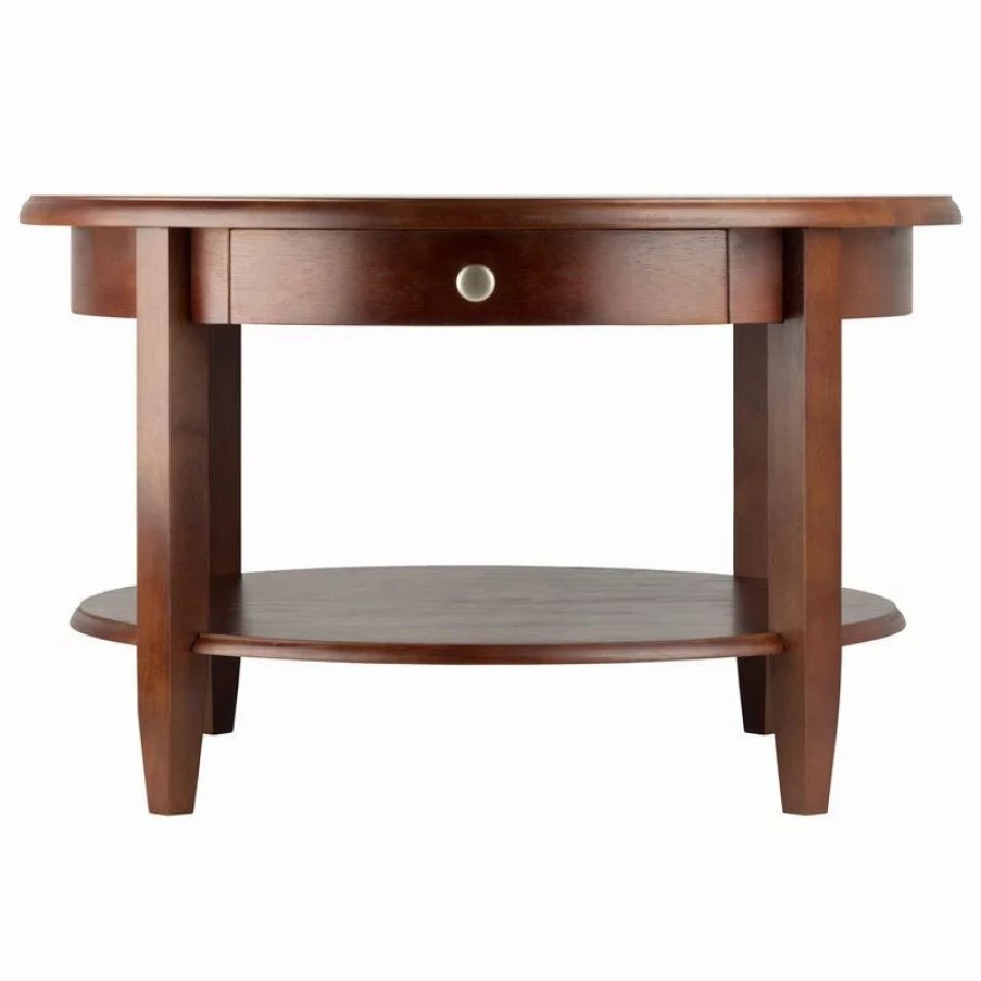 Coffee & Accent Tables * | Winsome Wood Transitional Antique Walnut Composite Wood Coffee Table 94231