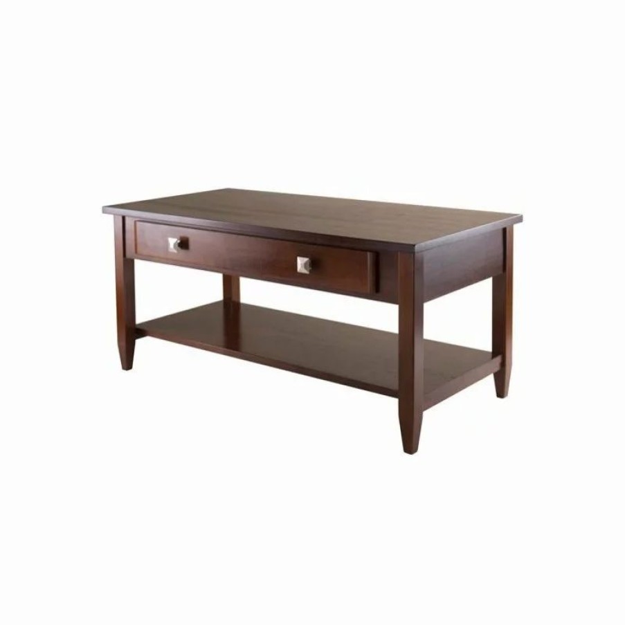 Coffee & Accent Tables * | Winsome Richmond Tapered Leg Coffee Table In Antique Walnut