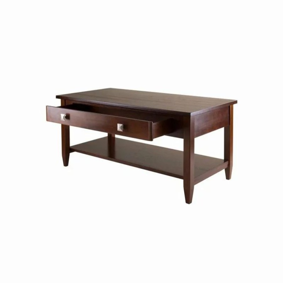 Coffee & Accent Tables * | Winsome Richmond Tapered Leg Coffee Table In Antique Walnut