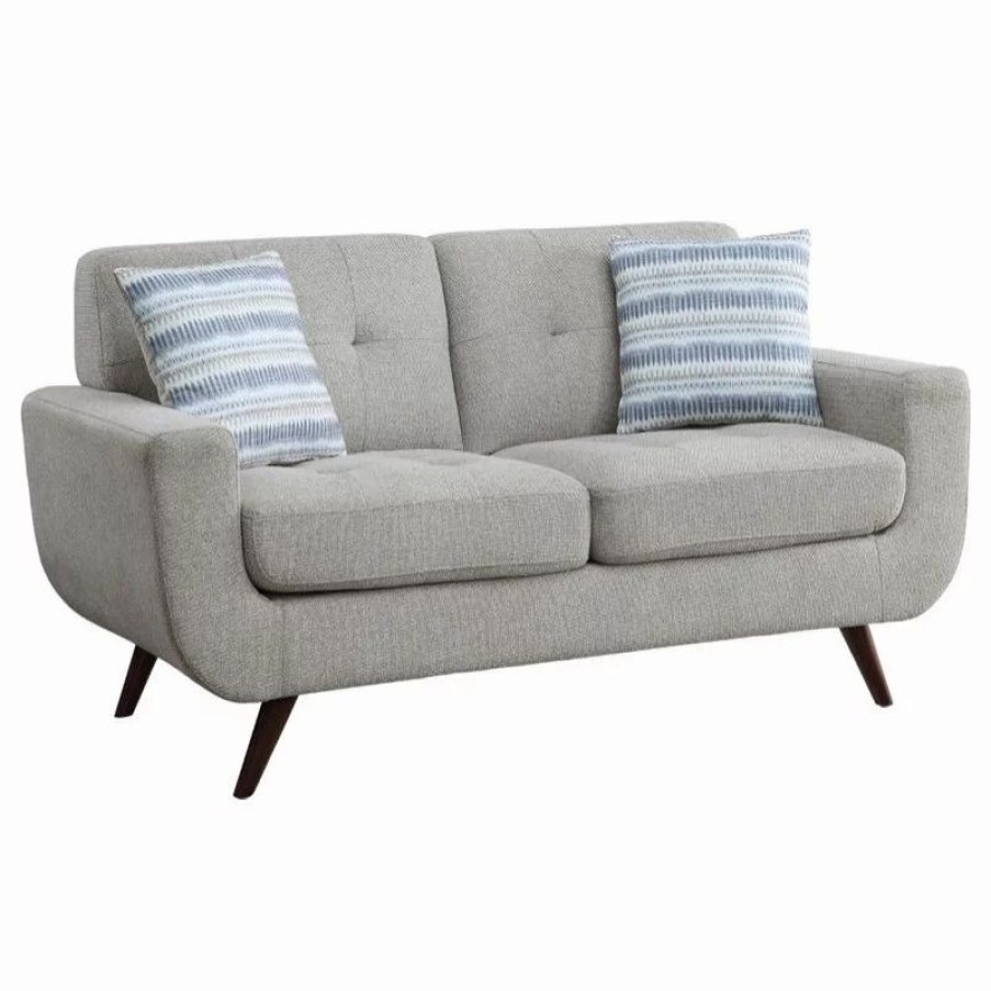 Sofas & Sectionals * | Domain Industries Inc. Lexicon Amberley Textured Loveseat In Gray