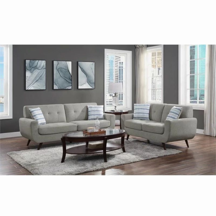 Sofas & Sectionals * | Domain Industries Inc. Lexicon Amberley Textured Loveseat In Gray