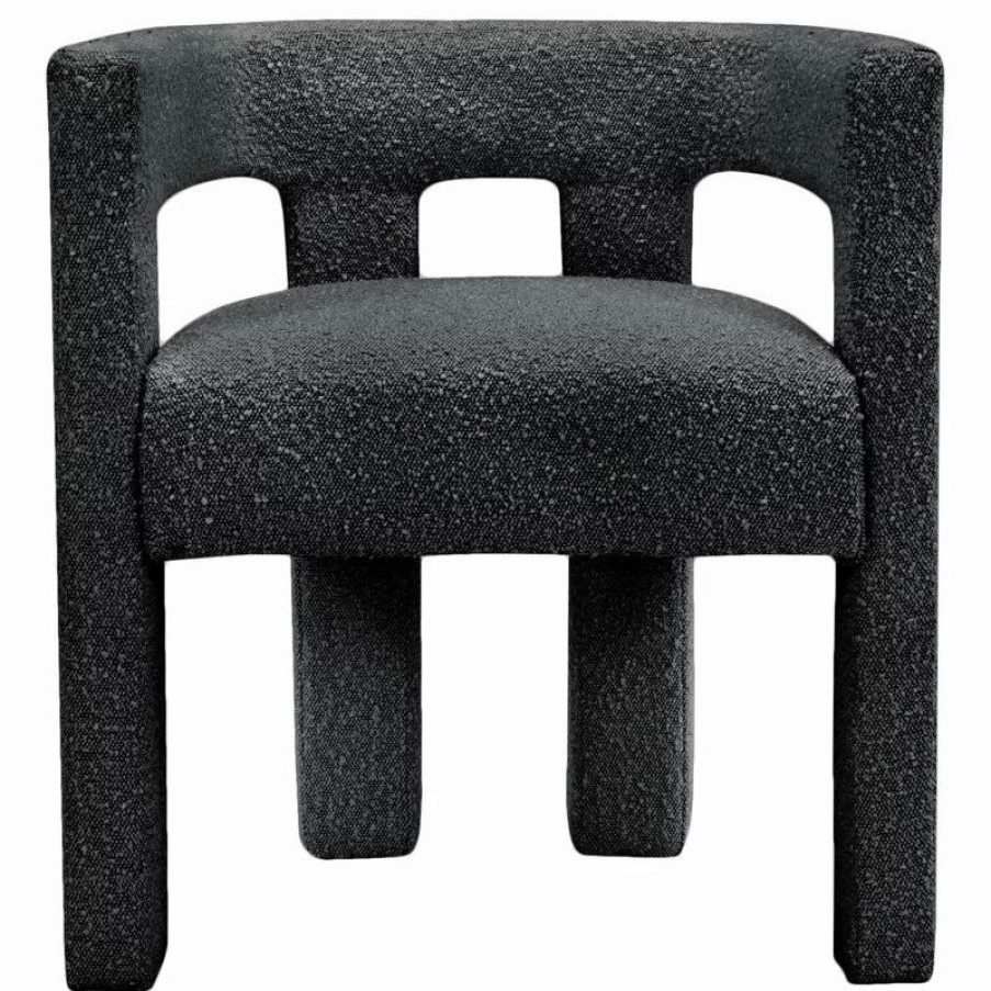 Chairs * | Mod The Camille Dining Chair, Boucle Fabric, Black