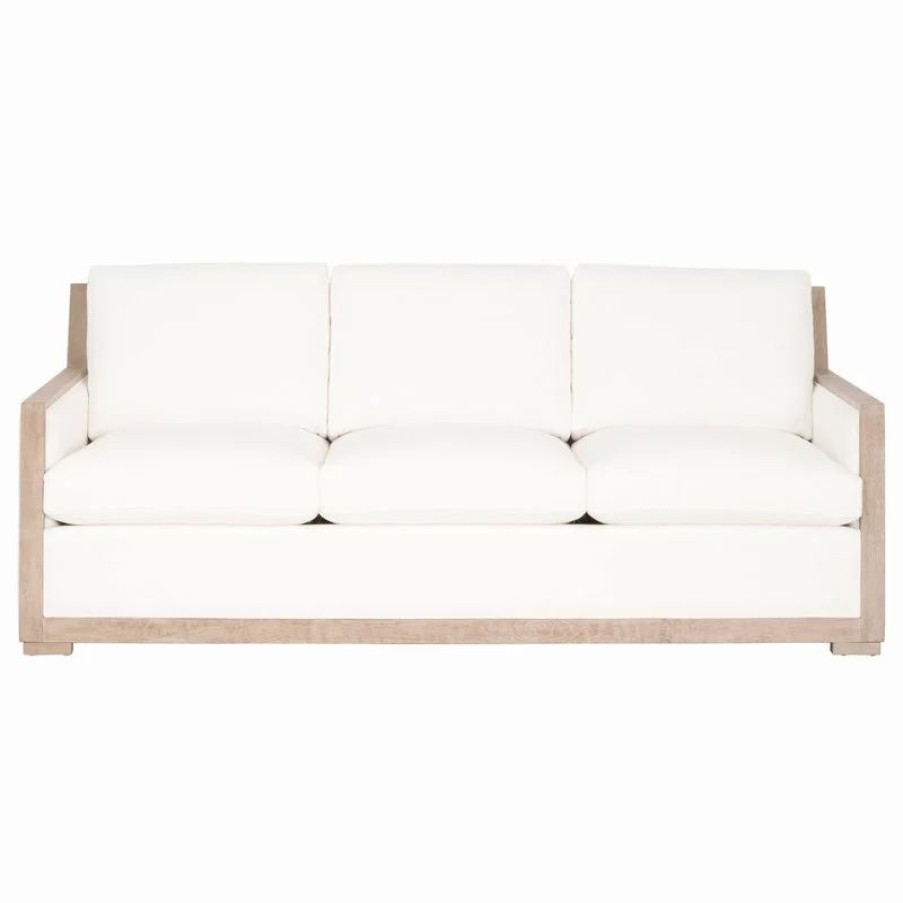 Sofas & Sectionals * | Efl Manhattan 85 Wood Trim Sofa Livesmart Peyton-Pearl Natural Gray Oak