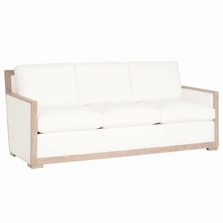 Sofas & Sectionals * | Efl Manhattan 85 Wood Trim Sofa Livesmart Peyton-Pearl Natural Gray Oak