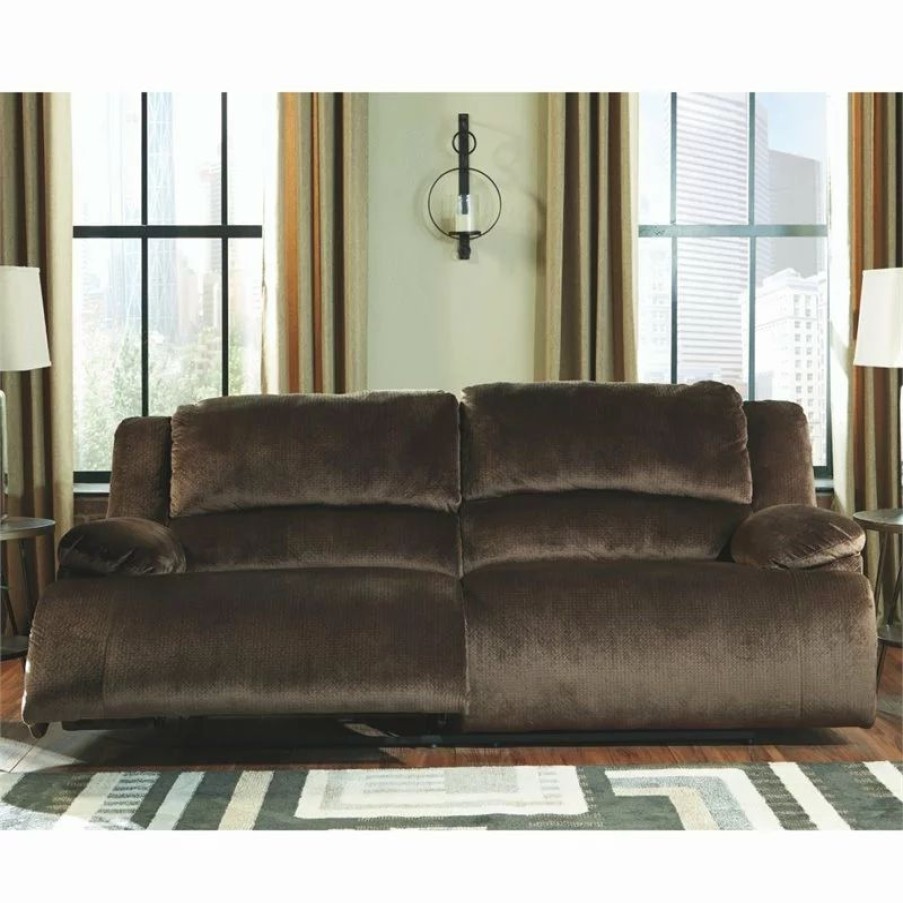 Sofas & Sectionals * | Ashley Furniture Industries Signature Design By Ashley Clonmel 2 Seat Reclining Sofa In Chocolate