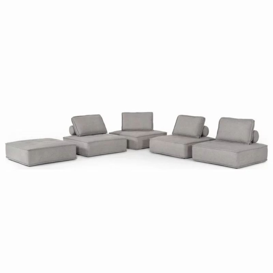 Sofas & Sectionals * | Vig Furniture Inc. Divani Casa Nolden Modern Grey Fabric Sectional Sofa