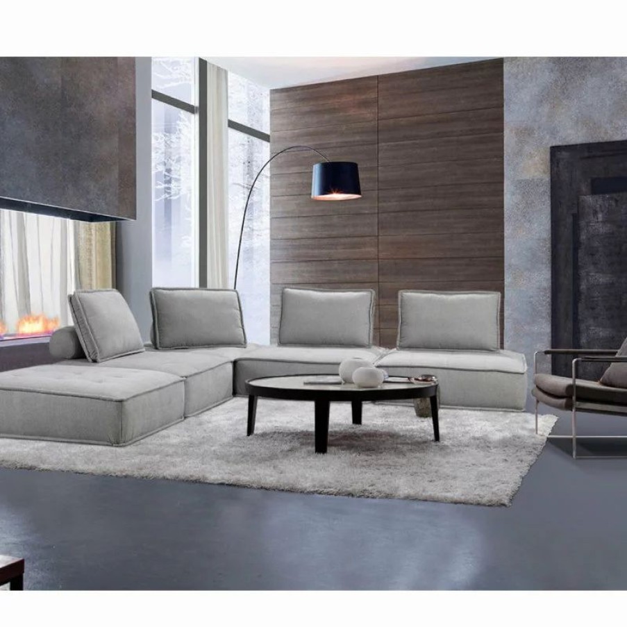 Sofas & Sectionals * | Vig Furniture Inc. Divani Casa Nolden Modern Grey Fabric Sectional Sofa