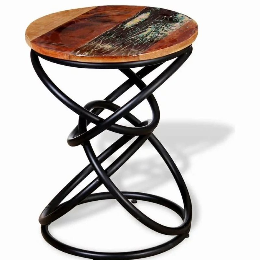 Coffee & Accent Tables * | Vida Xl International B.V. Vidaxl End Table Retro Solid Reclaimed Wood Couch Side Living Room Night Stand