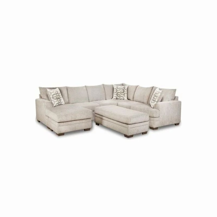 Sofas & Sectionals * | Behold Home Franklin 2-Piece Sectional With Accent Pillows In Cream