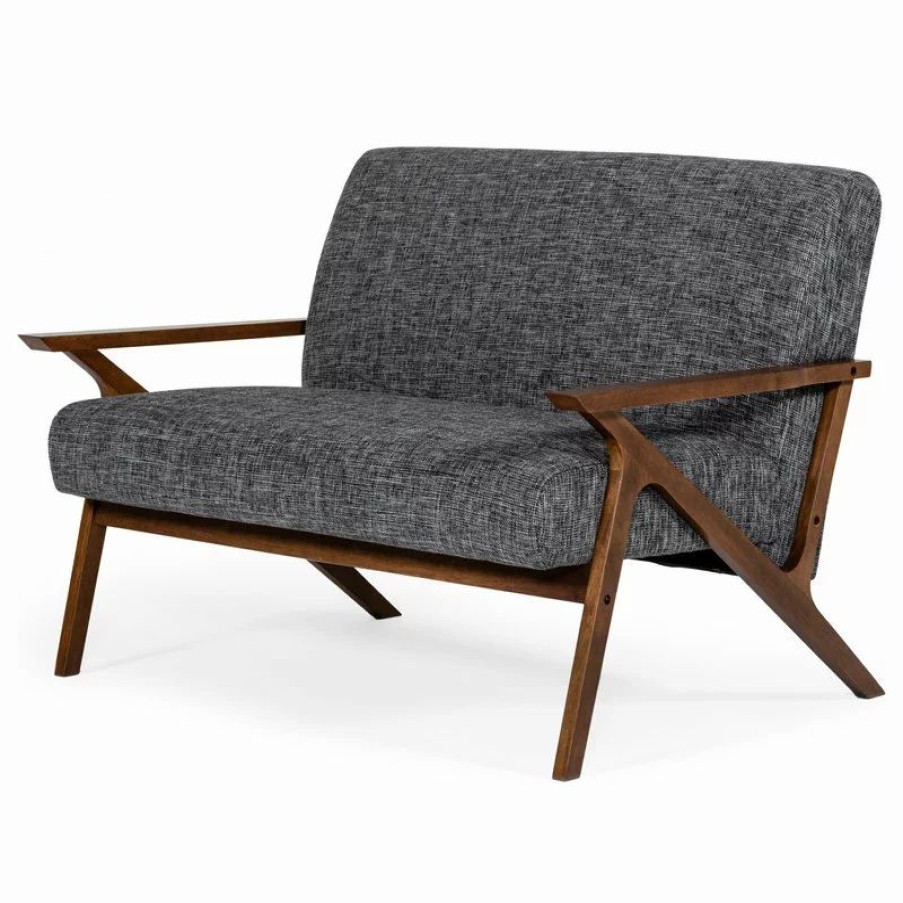 Sofas & Sectionals * | Vig Furniture Inc. Modrest Candea Mid-Century Walnut And Gray Loveseat