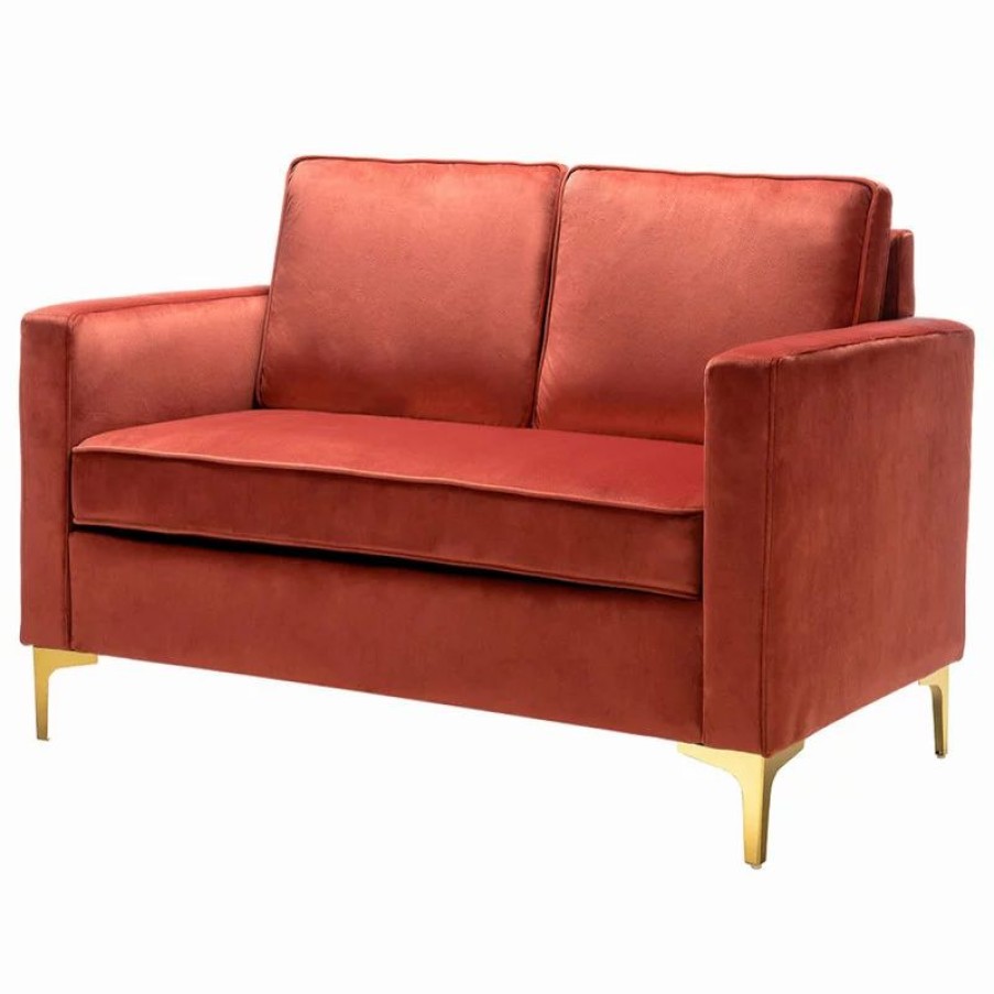 Sofas & Sectionals * | Karat Home Upholstered Sofa With Loose Back, Rust