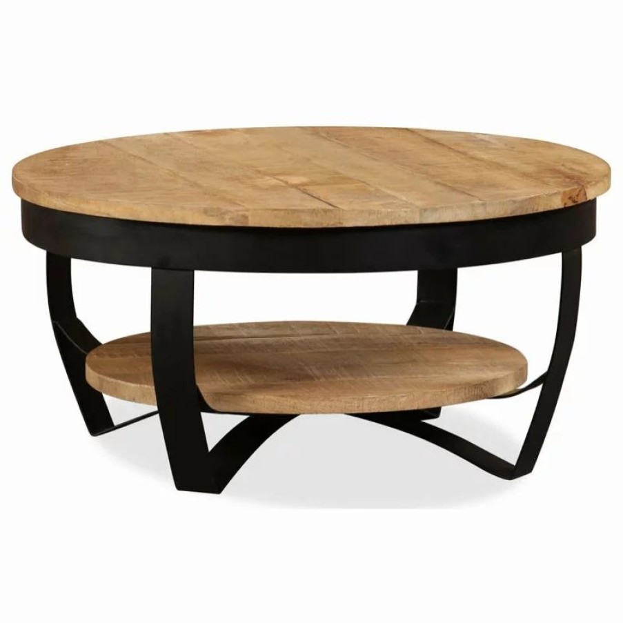 Coffee & Accent Tables * | Vida Xl International B.V. Vidaxl Solid Rough Mango Wood Coffee Table 25.6 Living Room Desk Side Stand