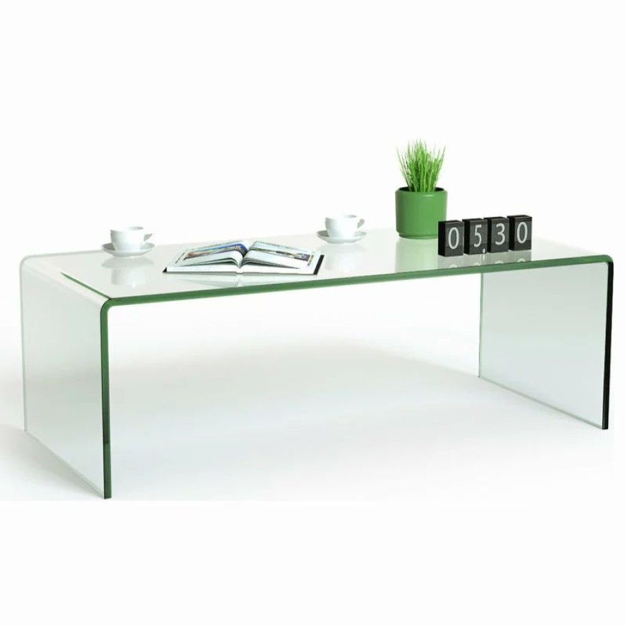 Coffee & Accent Tables * | Costway Tempered Glass Coffee Table Accent Cocktail Table Living Room Furniture