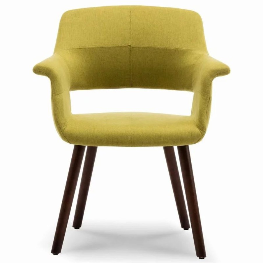 Chairs * | Belleze Mid-Century Accent Armrest Wooden Legs, Green