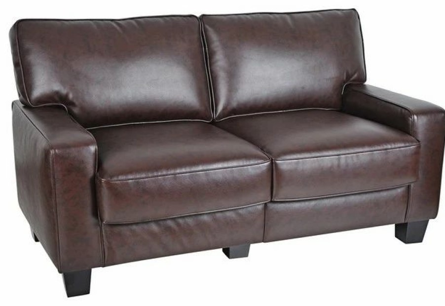 Sofas & Sectionals * | Serta At Home Serta Rta Palisades Collection 61 Loveseat In Chestnut Brown