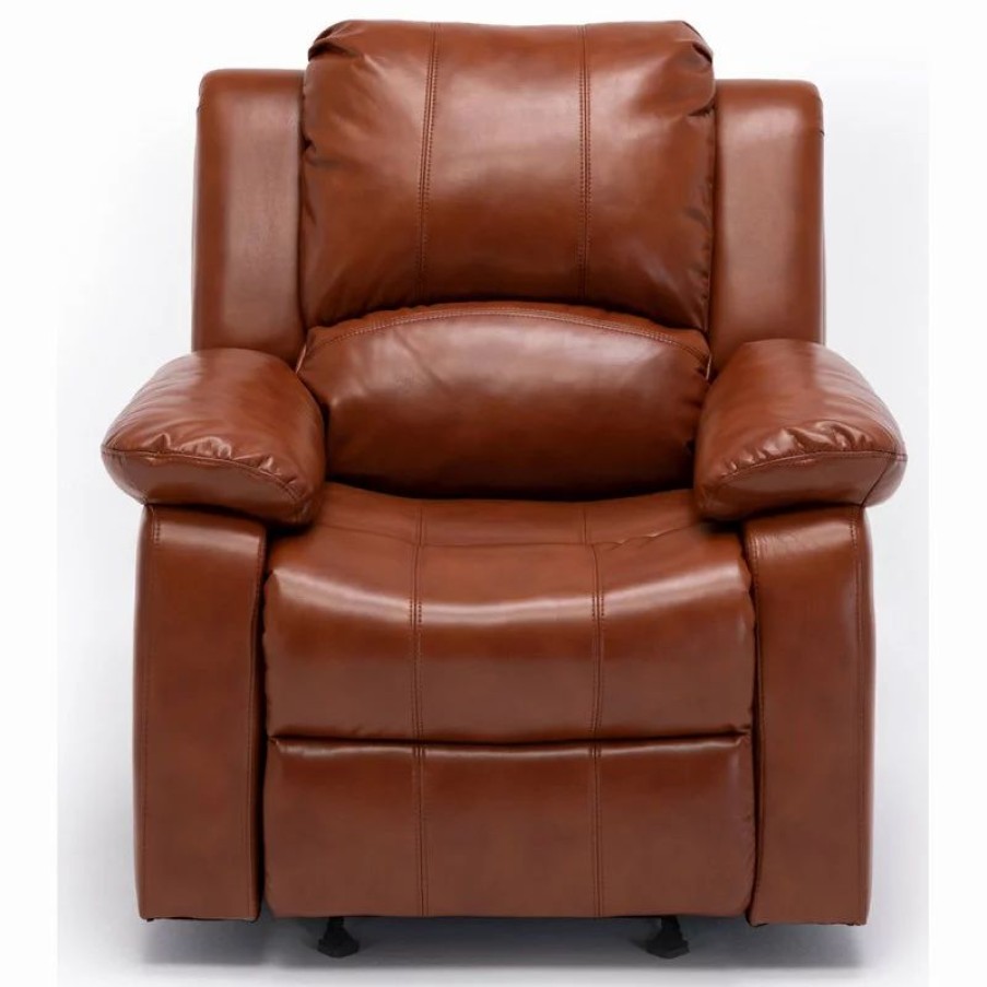 Chairs * | Comfort Pointe Clifton Caramel Leather Gel Recliner