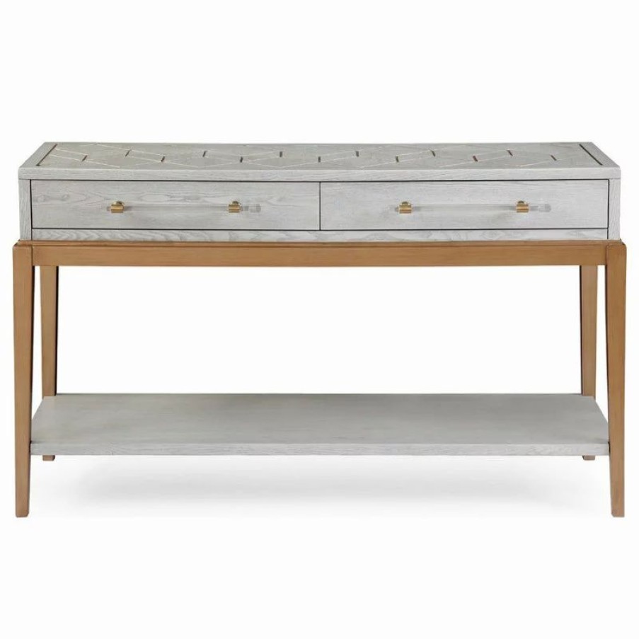 Console Tables * | Bassett Mirror Co. Perrine Wood Console Table In Soft Graphite Gray