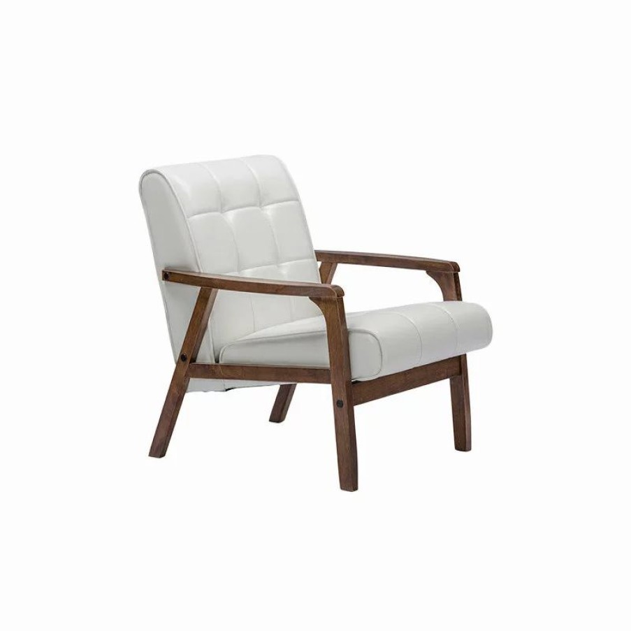 Chairs * | Baxton Studio Mid-Century Masterpieces Club Chair, White