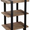 Coffee & Accent Tables * | Bolton Furniture, Inc. Alaterre Furniture Modesto 2-Shelf Metal Strap And Reclaimed Wood End Table