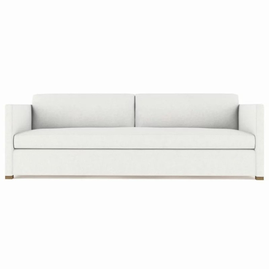 Sofas & Sectionals * | Tandem Arbor Madison 8 Box Weave Linen Sofa, Blanc, Classic Depth