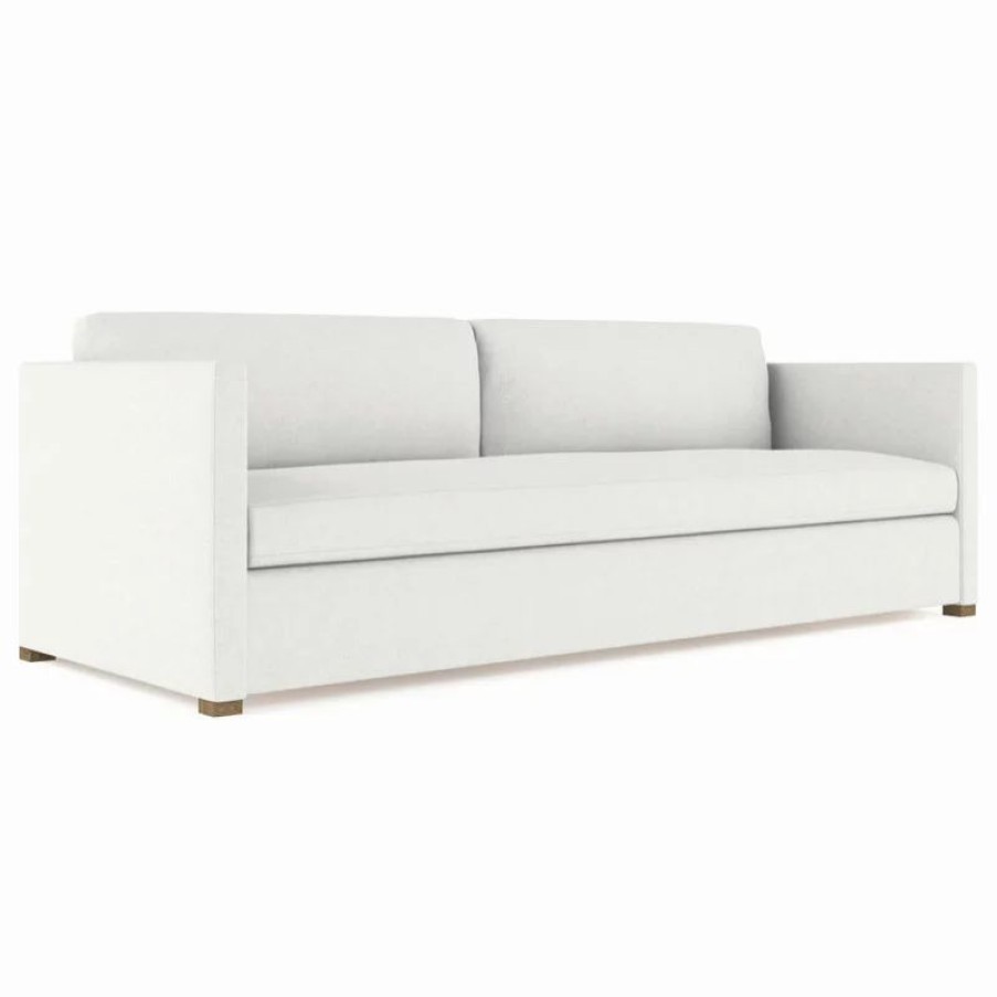 Sofas & Sectionals * | Tandem Arbor Madison 8 Box Weave Linen Sofa, Blanc, Classic Depth