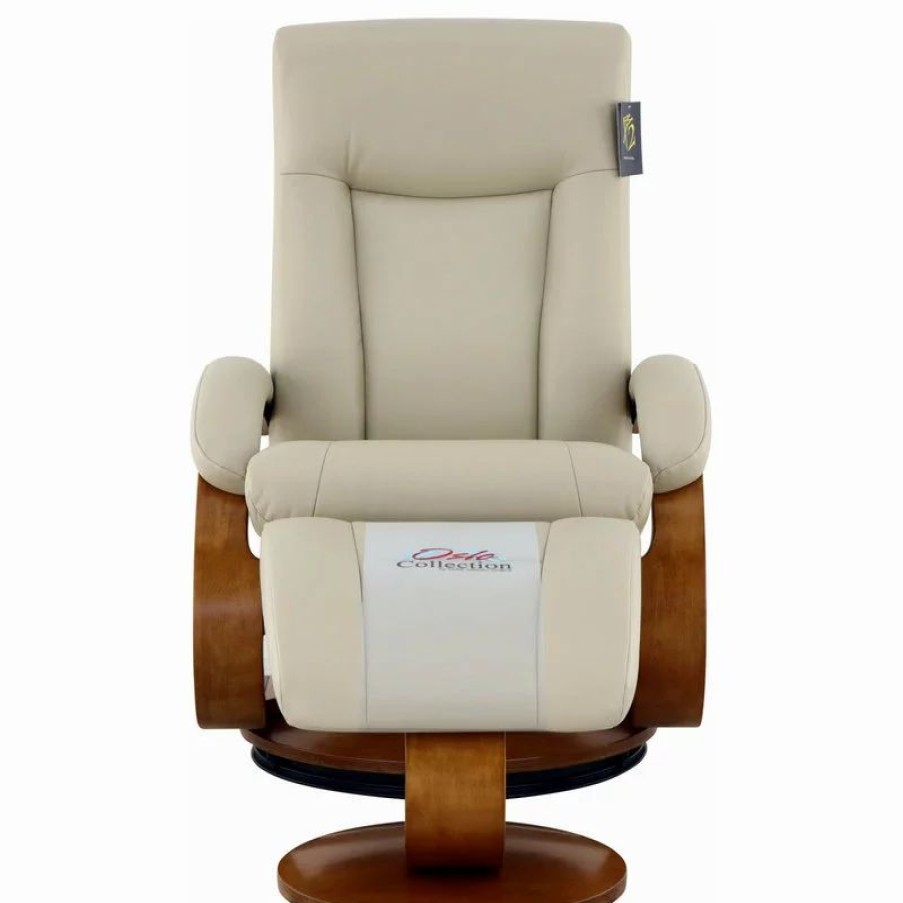 Chairs * | Progressive Furniture Hamilton Recliner And Ottoman In Beige Air Leather