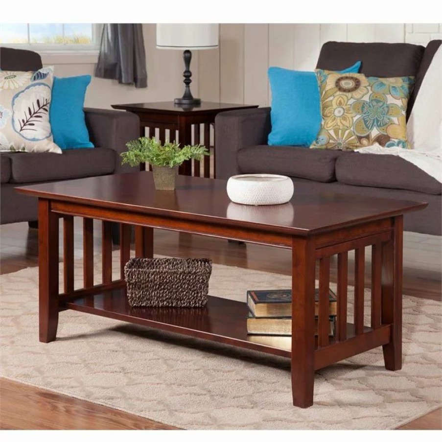 Coffee & Accent Tables * | Afi Mission Coffee Table In Walnut