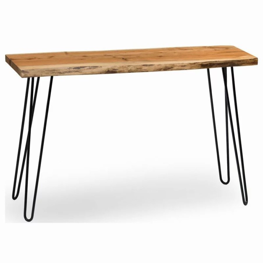 Console Tables * | Bolton Furniture, Inc. Hairpin Natural Live Edge Wood, Metal 48 Media Console Table, Natural