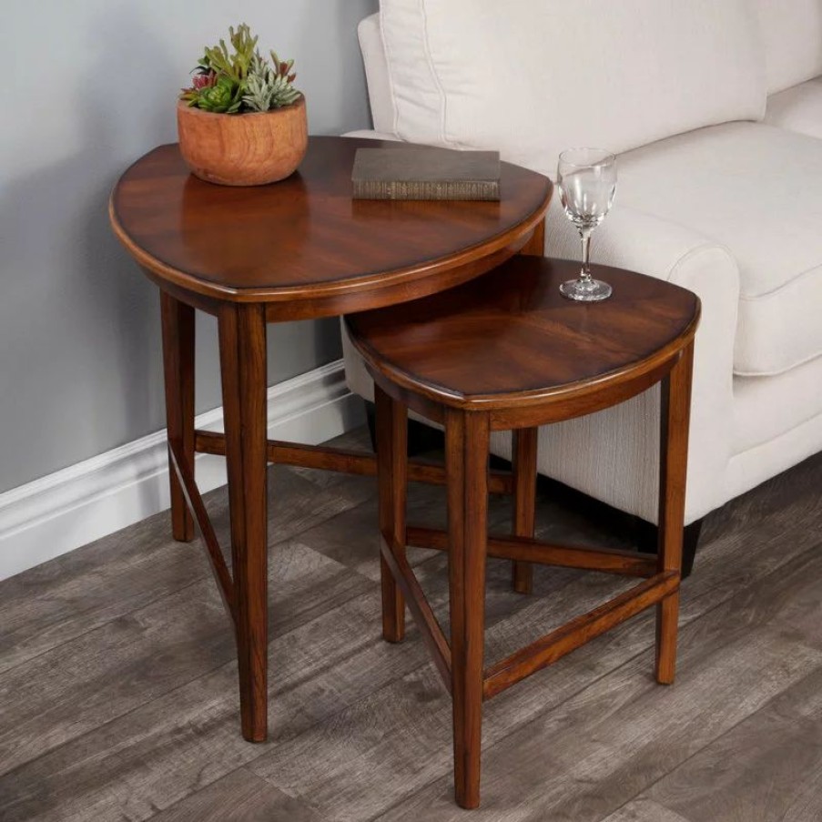 Coffee & Accent Tables * | Butler Specialty Company Finnegan Nesting Tables, Set Of 2, Medium Brown